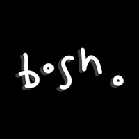 the word bosh on a black background